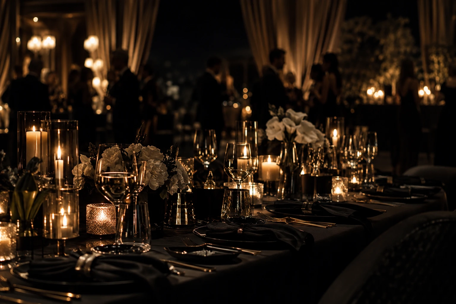 An intimate candlelit luxury brand event